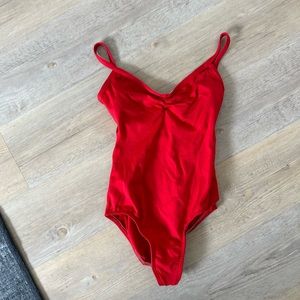 Motionwear red leotard
